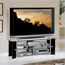 Bello Versatile LCD/Plasma Glass TV Stand in Black Finish