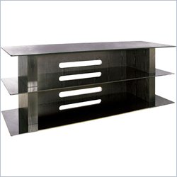 Bello Versatile LCD/Plasma Glass and Wood TV Stand in Black Finish