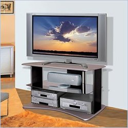 Bello 44" Flat Panel/LCD/Plasma Two Tone Wood TV Stand in Black Finish