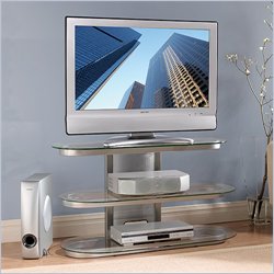 Bello 42 Inch LCD/Plasma Glass TV Stand in Silver Finish