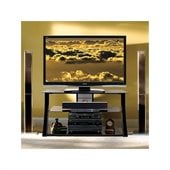 Bello High Gloss Black Flat Panel Audio Video System TV Stand in Black Finish