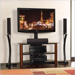 Bello Triple Play Universal Flat Panel A/V System with Swivel TV Mounting with Wood Panels