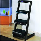 Bello 4 Shelf Audio Tower in Black