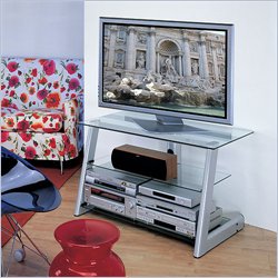 Bell'o Versatile LCD/Plasma Glass TV Stand in Silver Finish