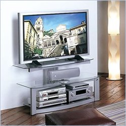 Bello LCD/Plasma Glass TV Stand in Silver Finish