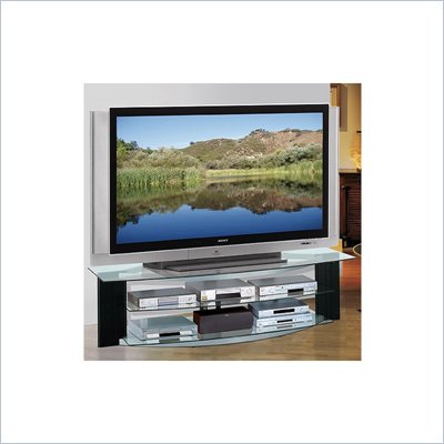 Bello LCD/Plasma 73.5 Inch Wide Glass TV Stand in Black Finish