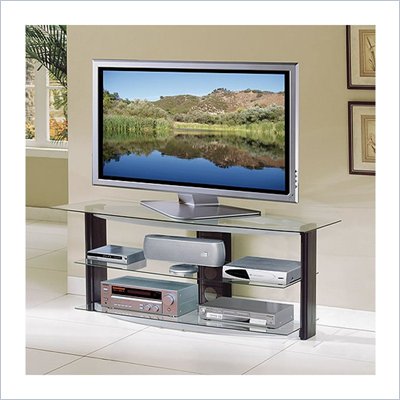 Bello Versatile Flat Panel/LCD/Plasma Glass Black TV Stand