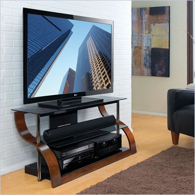 Bello Curved Wood A/V Furniture in Expresso