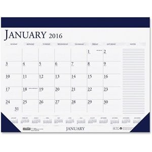 House of Doolittle Two-Color Compact Desk Pad Calendar