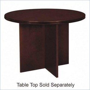 Basyx Veneer Round Conference Table Top with X-Base