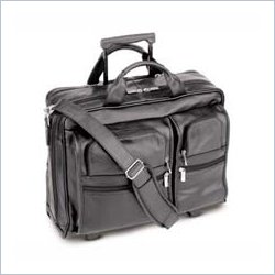 US Luggage Leather Laptop Rolling Case USLD9574