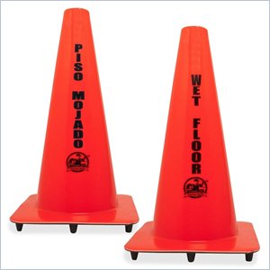 Genuine Joe Bilingual Wet Floor Cone