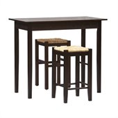 Linon Tavern 3 PC Space Saver Counter Height Dining Set in Espresso