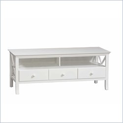 Linon Warwick White TV Stand