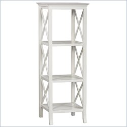 Linon Warwick Audio Tower with 3 Shelves in White