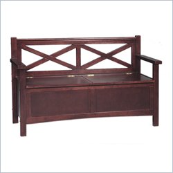 Linon Double X Back Bench