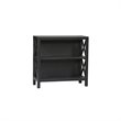 ADD TO YOUR SET: Linon Anna 2 Shelf Standard Wood Bookcase in Distressed Antique Black