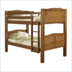 Linon Shutter Wood Bunk Bed in Pecan