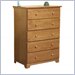 Linon Shutter 5 Drawer Chest in Pecan