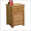 Linon Shutter Nightstand in Pecan