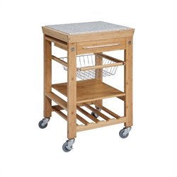 Linon Bamboo Granite Top Kitchen Cart