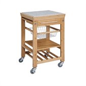 Linon Bamboo Granite Top Kitchen Cart