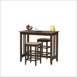 Linon Mission Pub Table Set Table with 2 Stools