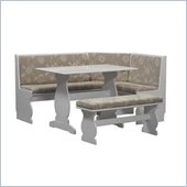 Sierra Upholstered White Kitchen Dining Breakfast Nook by Linon