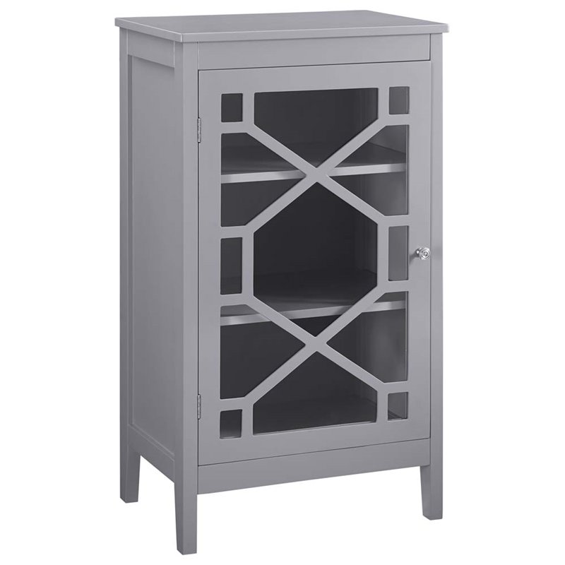 Linon Fetti 20 Curio Cabinet In Gray