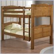 Linon Shutter Bunk Bed 2 Piece Bedroom Set in Pecan