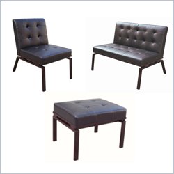 Linon Trento Living Room Set in Espresso
