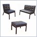Linon Trento Living Room Set in Espresso