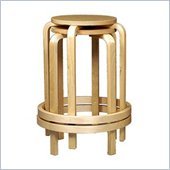 Linon 24.5 Inch Bentwood Stool in Natural (Set of 4)