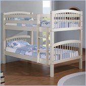 Linon Twin over Twin Wood Bunk Bed in White Finish