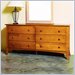 Linon Emily 6 Drawer Double Dresser in Light Cherry