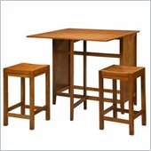 Linon Tavern Counter Height Table and Bar stool Set in Honey