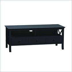 Linon Warwick Flat Panel/Plasma/LCD TV Stands with DVD VCR Shelf in Black Finish