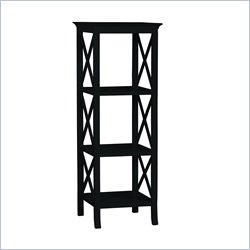 Linon Warwick Media Tower Audio Rack in Black