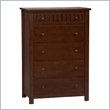 Linon Mission Bay 5 Drawer Chest in Dark Walnut Finish
