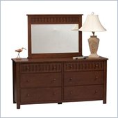 Linon Mission Bay 6 Drawer Dresser in Dark Walnut