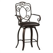 Linon Crested Back 24 High Counter Stool