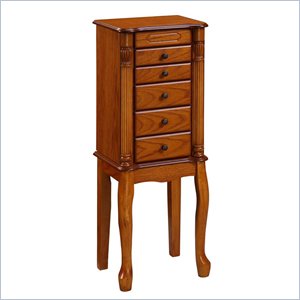 Linon Oak Jewelry Armoire