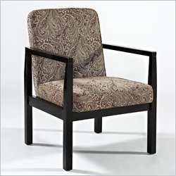 Linon Arista Tobacco Paisley Arm Chair with Espresso Frame