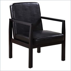 Linon Arista Black Vinyl Arm Chair