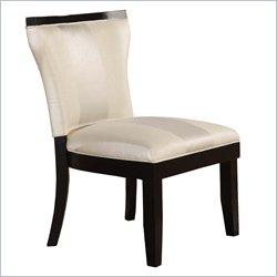 Linon Madison Padded Back Accent Chair in Pearl