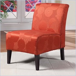 Linon Lily Slipper Chair in Matelasse Burnt Orange
