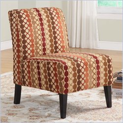 Linon Lily Slipper Chair in Earth Tone Rings Fabric