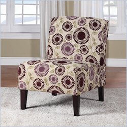Linon Lily Slipper Chair in Purple Floral