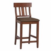 Linon Torino Slat Back Counter Stool 24 in Dark Cherry