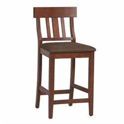 Linon Torino Slat Back Bar Stool 30 in Dark Cherry